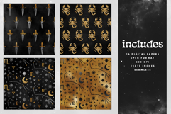 16 Black &amp; Gold Scorpio Zodiac Seamless Patterns Product Image 2
