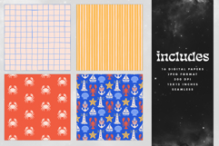 Nautical Coquette Seamless Patterns - 16 Summer JPEG Pattern Product Image 2