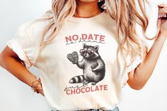 No Date Just Chocolate PNG, Raccoon Valentine Sublimation, Product Image 2