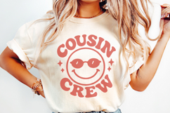 Cousin Crew PNG, Retro Smiley Face Digital Download, Family Product Image 2