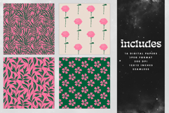 16 Emerald &amp; Pink Seamless Patterns Product Image 2