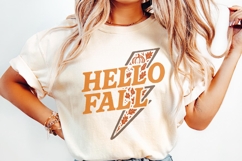 Hello Fall PNG, Fall Shirt PNG, Pumpkin Autumn Leaves Retro Product Image 2