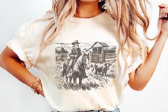 Cowboy Horse png, Vintage Wrangler PNG, Retro Cowboy Art, Product Image 2
