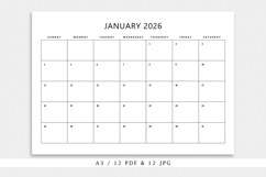 2026 Monthly Printable Calendar PDF Files Product Image 2