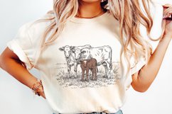 Cow PNG, Cattle Sublimation Design, Western Design, Hand Product Image 2
