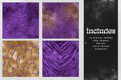 16 Gold &amp; Purple Luxury Safari Seamless Patterns Product Image 2