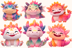 Cute Fairy Dragon Clipart, Sublimation Design PNG Product Image 2