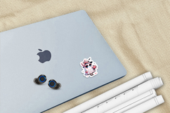 Halloween Kawaii Lady Ghost Printable Stickers, 4 PNG Files Product Image 2