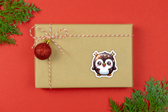 4 Funny Christmas Penguin Stickers, Xmas Stickers PNG Files Product Image 2