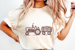 Rustic Farm Tractor Sketch PNG, Vintage Hay Wagon PNG, Product Image 2