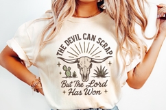 The Devil Can Scrap But The Lord Has Won Western Skull PNG, Product Image 2