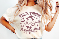 Thick Thighs &amp; Spooky Vibes PNG Tee Design, Cute Ghost Product Image 2