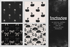 Noir Coquette Seamless Patterns - 16 JPEG Patterns Product Image 2