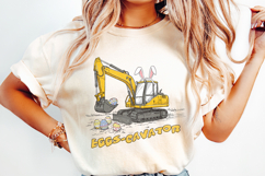 Eggs-Cavator PNG, Happy Easter PNG, Retro Easter PNG, Product Image 2
