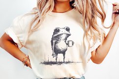 Sarcastic Frog with Coffee Cup PNG, Funny Animal Design, Product Image 2