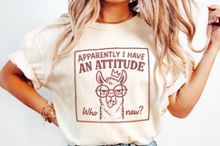 Apparently I Have An Attitude Llama PNG, Funny Attitude Product Image 2