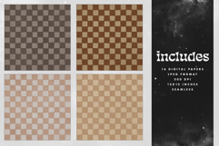 Checker &amp; Grid Kraft Seamless Patterns - 16 JPEG Patterns Product Image 2