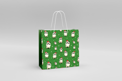 4 Grumpy Green Cat Seamless Patterns, Xmas Digital Paper PNG Product Image 2
