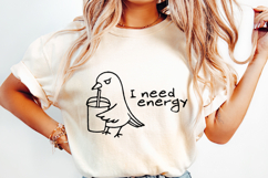 Grumpy Bird Clipart PNG, Cartoon Birds Digital, Morning Product Image 2