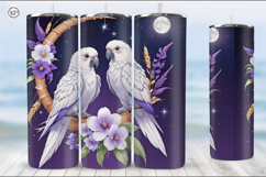 3 Cute Parrots Tumbler Sublimation, 20 oz Tumbler Wrap Product Image 4