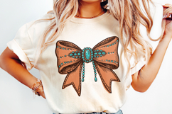 Western PNG Coquette Cowgirl Digital Download, Leather Bow Product Image 2