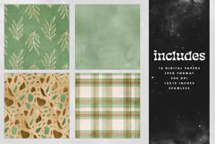 16 Sage &amp; Tan Seamless Patterns Product Image 2
