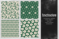 16 Ivory &amp; Emerald Seamless Patterns Product Image 2