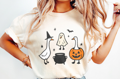 Halloween Goose PNG, Witch Goose, Pumpkin Costume, Ghost Product Image 2