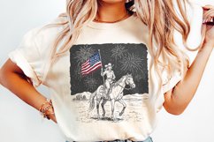 Retro Cowgirl PNG, Trendy Shirt Design, 4th of July png, Product Image 2