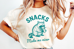 Snacks Make Me Nicer PNG, Raccoon Digital Download, Cute Product Image 2