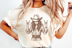 Cowgirl Rock On PNG, Western Woman Clipart, Country Girl Product Image 2
