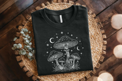 Mushroom and Moon PNG, Mystical Toadstool Night Scene, Product Image 2