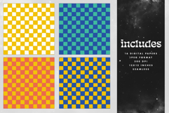 16 Vibrant Grid &amp; Checker Seamless Patterns Product Image 2