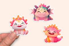 Cute Fairy Dragon Printable Stickers PNG Product Image 2