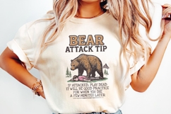 Bear Attack Tip PNG, If Attacked Play Dead, Funny Survival Product Image 2