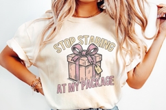 Stop Staring At My Package PNG, Funny Gift Box Shirt, Product Image 2