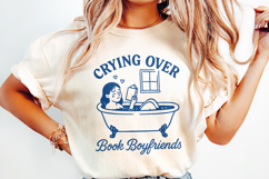 Crying Over Book Boyfriends PNG, Funny Romance Reader Product Image 2