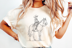 Baby Cowboy Ride, Cute Western PNG Clipart, Drawn Product Image 2