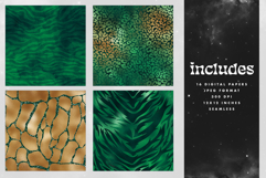 16 Green &amp; Gold Luxury Safari Seamless Patterns Product Image 2