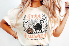 Happy Halloween PNG, Black Cat and Pumpkin Clipart PNG for Product Image 2