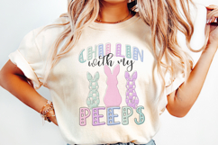 Chilling With My Peeps PNG, Easter Bunnies Sublimation Product Image 2