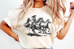 Cowgirl Horse Western PNG, Retro Wild Horses Sublimation, Product Image 2