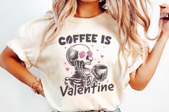 Coffee is my Valentine PNG, Valentines Day Png, Skeleton Product Image 2