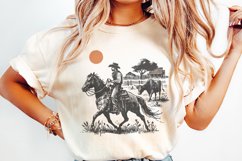 Cowboy Horse png, Vintage Wrangler PNG, Retro Cowboy Art, Product Image 2