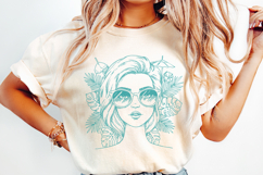 Trendy Woman PNG, Cool Girl with Sunglasses and Tropical Product Image 2