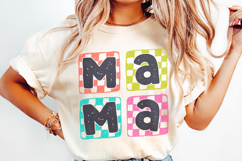 Retro Mama PNG, Checkered Mama Digital Design, Funny Mom, Product Image 2