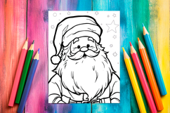 4 Cute Kawaii Santa Claus Coloring Pages, Christmas Designs Product Image 2