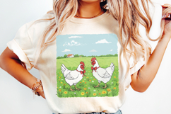 Country Farm Chickens PNG, Cute Farm Animal Illustration, Product Image 2