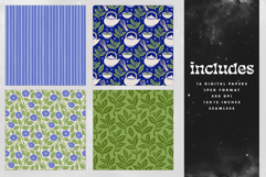 Indigo Matcha Seamless Pattern Set Product Image 2