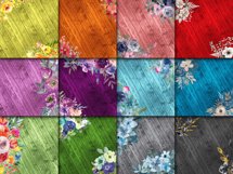 Colorful Floral Wood Digital Papers Product Image 4